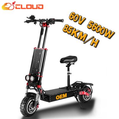 China CLOUD 85KM/H Unisex Fast Electric Scooter For Adult 5600W Double Motor Two Range 70-80KM Electric Scooter Long Wheel e Scooter for sale