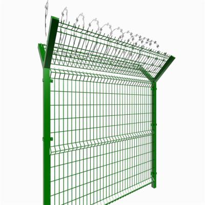 China Easily Assembled Green Polyester Coated Anti Climb 358 Galvanized Welding Barrier In High Security for sale