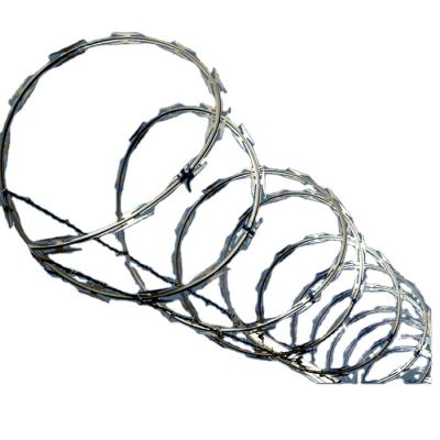 China Iron Wire Bto-22 Cbt-65 Stainless Steel 304 Concertina Razor Barbed Wire Supplier for sale