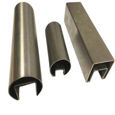 China Construction 304 Stainless Steel Pipe 316 Slot Tube For Semi-frameless for sale