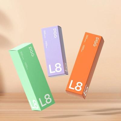 China Square Cosmetic Packaging Carton Stock Green Plant Lipstick Lip Gloss Packaging Foldable Carton Liquid Lip Gloss for sale