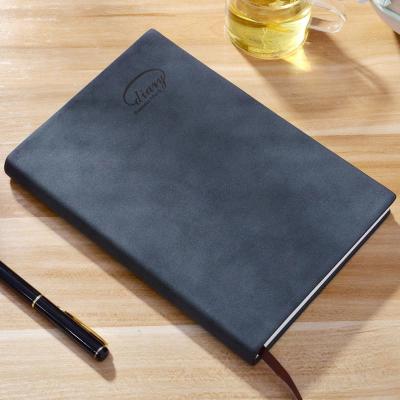 China Black Leather Diary Hardcover Journals College Ruled Notebook for sale