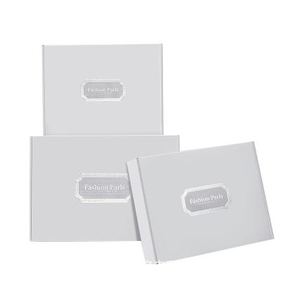 China Custom Silver Foil Stamped Logo Clothing Cosmetic Packaging Boxes Credit Card Gift Packaging Boxes Gift Boxes for sale