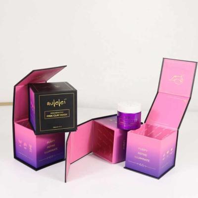 China Customized Luxury Face cream box printed cosmetic packaging boxes Makeup Magnetic Box For Skincare Card with insert for sale