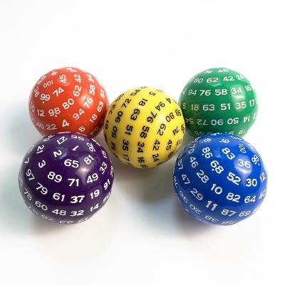 China One Piece 100 Sides Sided Faces Red Blue Green Purple Yellow Colors 1-100 Plastic Spherical Ball D100 Dies for sale