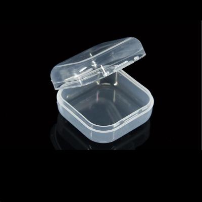 China Small viable clear storage 35*35*18 mm plastic boxes in stock for earplugs, cosmetics, fish hook storage box for sale