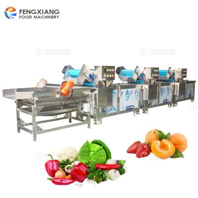 China Three Automatic Automatic Fruit Vegetable Washing Machines And Vibration Dewatering Machine Set for sale