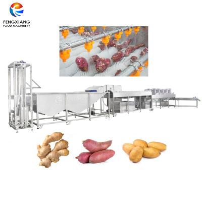 China Hotels Potato Ginger Processing Line Sweet Potato Production Line Vegetable Washing Sprinkler Piping Machine for sale