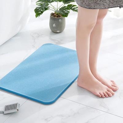 China Sustainable Diatomite Earth Bath Mats 30*40cm Non Slip Easy Clean Hard Shower Mat Floor Foot Mat Rug Quick Dry Cover Bathroom For Toilet for sale