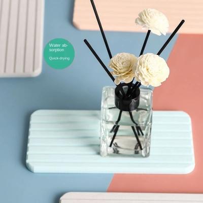 China Viable Water Coaster Diatomite Sink Proof Diatomite Cup Pad Toothbrush Pad Toothbrush Mat Absorbent Table Mats for sale