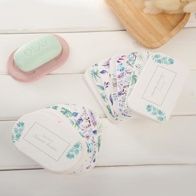 China Travel Sustainable Custom Printed Eco-Friendly Natural Diatomaceous Earth Bar Square Holder Soap Dish For Bathroom for sale