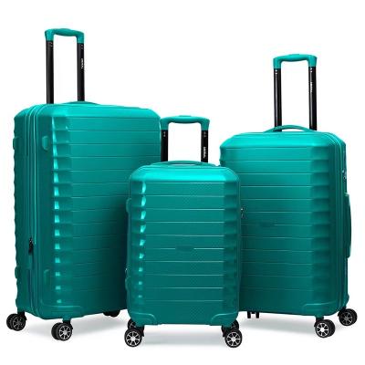 China Long Distance Travel 20 24 28 Inch Factory Price Cheapest Design 4 Spinner Wheel PP Luggage Set New Travel Luggage for sale