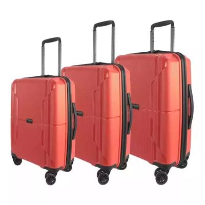 China 3pcs Long Distance Travel Set PP Spinner TSA Wheel Lock Double Zipper Travel Bags Hand Trolley Luggage Bags 20 24 28 Inch for sale