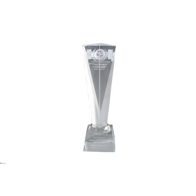 China New Design 3D Durable Contest Shape Award Honor Crystal Cup Trophy for sale