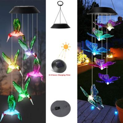 China Outdoor Solar Decoration Halloween Pumpkin Shape Hanging Decorative Bell Light Garden Wind Chime String Light for sale