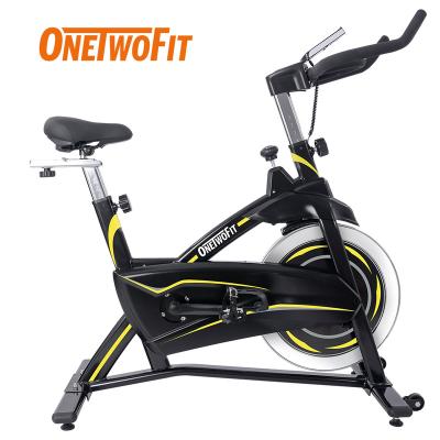 China Exercise Fitness Bike Onetwofit Home Gym Equipment Fitness Machine Recycling Spinning Bikes Bicicletas Spining For Sale Exercise 13kg Indoor Cycle Black for sale