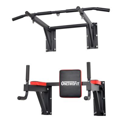 China Durable OneTwoFit Home Gym Fitness Exercise Equipment Wall Mounted Pull Up Barra De Dominada Chin Pullup Bar And Dip Station for sale