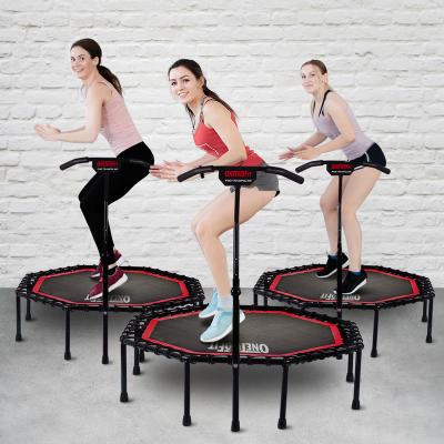 China Handleless Indoor Gymnastics OneTwoFit Mini Trampoline Sound Footstep Gym Equipment Trampoline De Gimnasi Elastic Net Exercise Beds Fitness Protector for sale