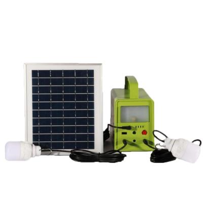 China Home Home Mini Solar System DC 6W Portable Charger With Solar Panel And LED Bulb for sale