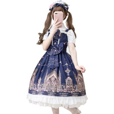 China 2019 Japanese chiffon lolita style design ladies dress sweet Qi lolita dress jsk with lace for sale