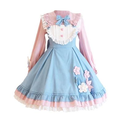 China Breathable Floral Sashes Ruffles Up Draped Lolita Dress Ball Gown Prom Dress for sale