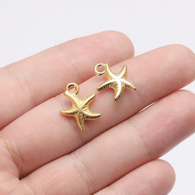 China Wholesale Cute Color Enamel Metal Ocean Zinc Alloy Gold Plated Starfish Pendants Charm DIY for sale