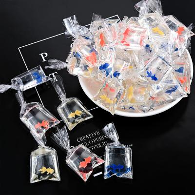 China 2022 Cute New Transparent Goldfish Resin Small Fish Charm Pendant DIY Handmade Water Bag Jewelry Fish Bag Earrings for sale