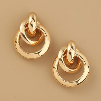 China 2022 Fashion Gold Plated Stud Accessories Korean Geometric TRENDY Earrings Women Girls Jewelry for sale