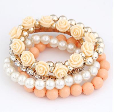 China 2022 FASHIONABLE Multilayer Bead Bohemian Beads Elastic Bracelet Gold Star Flower Resin Pendant Set Bracelet Jewelry For Women Gifts for sale