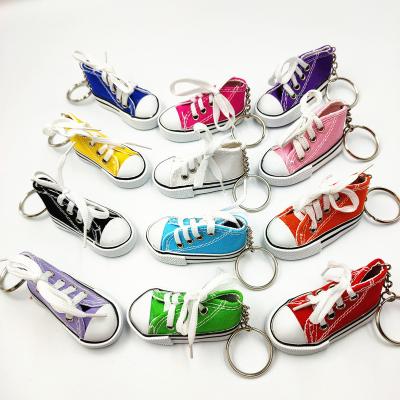 China Mini Hot Canvas Trendy Shoes Cloth Sports Fabric Doll Shoes White Black Blue Keychain Funny Pink Gifts for sale