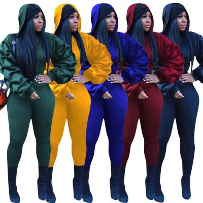 China Anti-pilling anti-pilling female tracksuit with anti-shrink with hooded high quality printing applique casual two-piece sets from latest for sale