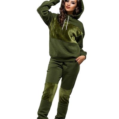 China Best Seller Waterproof Hole Outfits Two Piece Hoodie Set Women for sale