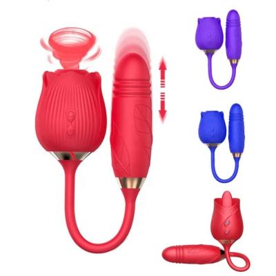 China Silicone+ABS Girls Power Rose Vibrators Wholesale With Vibrating Ball Eggs G Spot Clitoris Stimulator Rose Toy For Women Sex Toys for sale