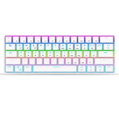 China Anti-Ghosting 61 Keys RGB Backlight Black Blue White Girls LED RGB Gaming Keyboard USB Wireless Mechanical Keyboard Pink for sale