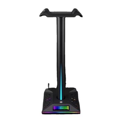 China Mobile Phone Earphones Stand Stand RGB With 4 Usb Hub 3.0 Docking Accessory Gaming LED 3.5MM RGB Headset With USB Charging Stand for sale