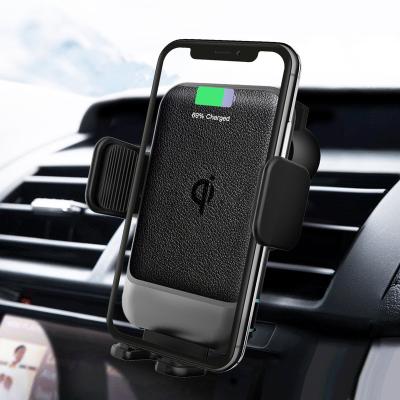 China UniversalÂ   Qi 15w Radio Charging Fast Car Charger Car Mount Auto Maintaining Fast Wireless Car Charger Head Unit Leather 360 Degree Rotation for sale