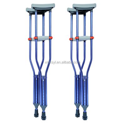 China Factory Custom Universal Aluminum Alloy Color Below Supports Adults Aluminum Adjustable Children Axillary Crutches for sale