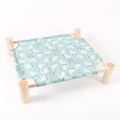 China Travel Factory Direct Wooden Low Dog Pet Bed Sleeping Mat Kitten Puppy Fabric Bed for sale