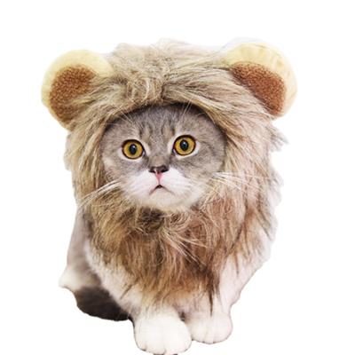 China Cute Animal-To One Size Universal Pet Hat Cute Lion Pet Headwear For Cat Hat for sale