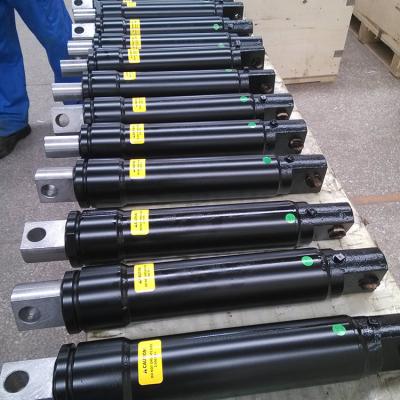 China Pin holes to base and rod end hydraulic lift special telescopic hydraulic oil cylinder for sale