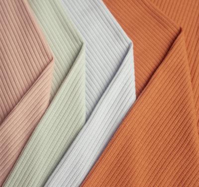 China Breathable Fine Quality 200g/m 100% Rib Rayon Spandex Fabrics For Garment for sale