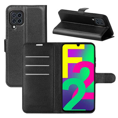 China Shockproof For Samsung Galaxy F22 PU Wallet Leather Case With Tri Cases Flip Back Cover for sale