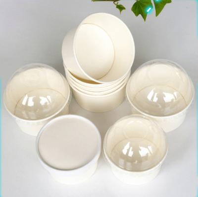 China Disposable Disposable Paper Cup Round Ice Cream Paper Bowl Small Ice Cream Cup With Lid 500ml Packaging for sale