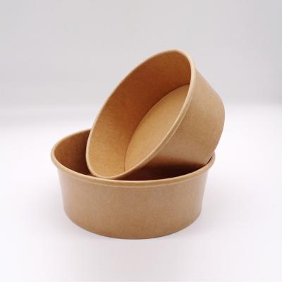 China Recycled Materials Disposable Paper Bowl Whisk Salad Box Paper Pasta Bowl Customizable Degradable Salad Takeout Box for sale