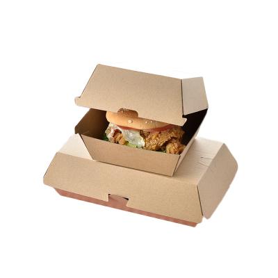 China Eco - Friendly Custom Printed Cardboard Kraft Paper Hamburger Hamburger Box for sale