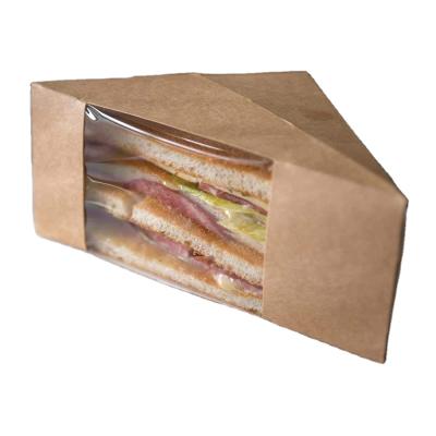 China Recycled Brown Kraft Paper Materials Cardboard Pastry Club Sandwich Box for sale