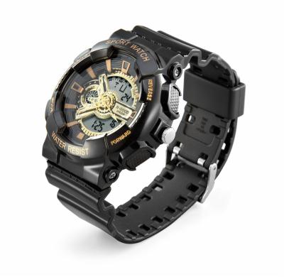 China Cheap Military Mens Dual Stock Display LED Display Silicone Alarm Sport Digital Watch for sale