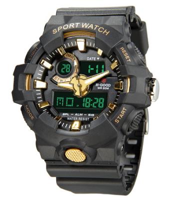 China H-GOOD 770 Alarm Mens Sports Watch Style Analog-Digital Military Wristwatches for sale