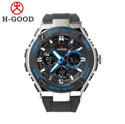 China H-GOOD Dual Alarm Wrist Watch 733 Mens Time Watch Water Resistant Sports Watch for sale