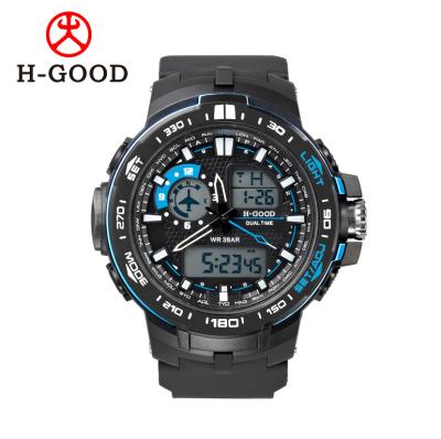 China Hot Selling H-GOOD 737 Alarm Boys Best Waterproof Watch Brand Quartz And Digital Watch For Men Analog Watch Made In China for sale